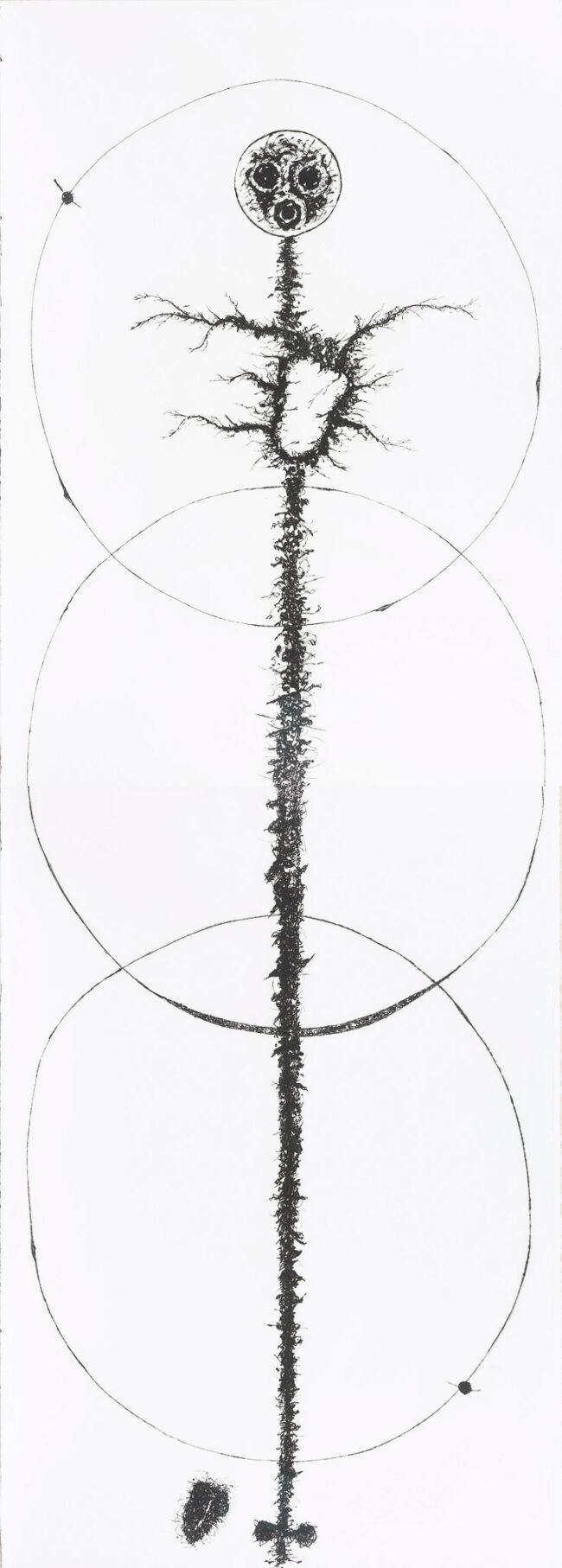 STOJAN BREZOČNIK, IZGUBLJENO SRCE, suha igla, 200x70cm